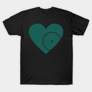 Heart with Road Bike Wheel for Cycling Lovers T-Shirt